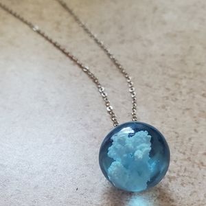New silver tone clouds cloud necklace